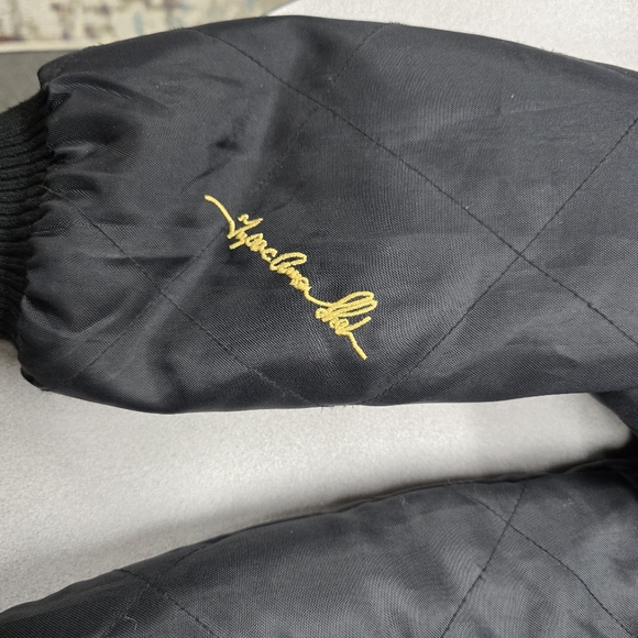 Black Quilted  Bomber Style Jacket with Gold Detail - Picture 10 of 16